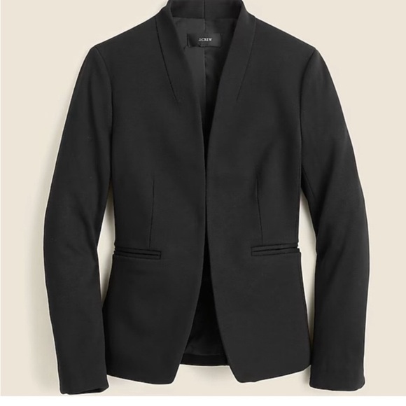 J. Crew Going Out $198 Black Preppy Dark Academia Gramercy Twill Open Blazer 4 - Picture 2 of 16